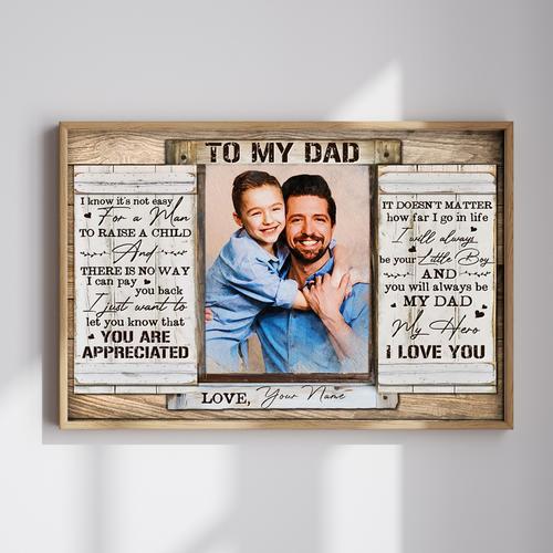 ‘Heroic Father’ Canvas – Meaningful Gift For Dad From Son - Father's Day Fun